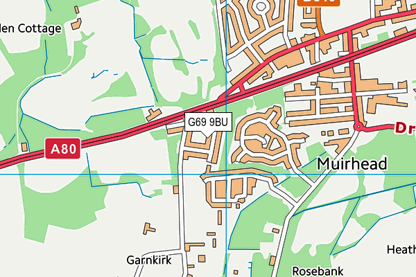 G69 9BU map - OS VectorMap District (Ordnance Survey)