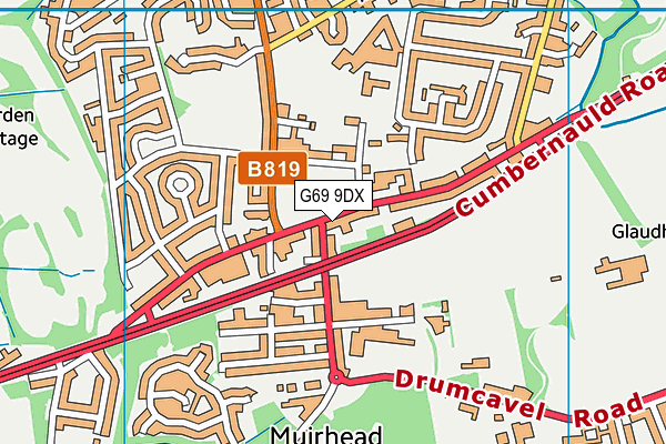 G69 9DX map - OS VectorMap District (Ordnance Survey) G69 9DX map - OS VectorMap District (Ordnance Survey)