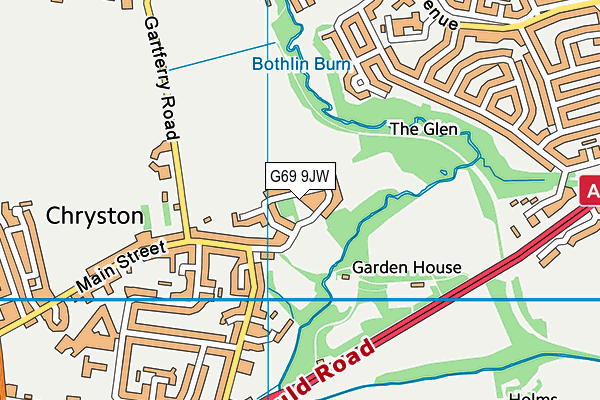 G69 9JW map - OS VectorMap District (Ordnance Survey)
