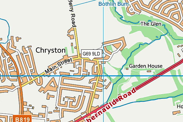 G69 9LD map - OS VectorMap District (Ordnance Survey)