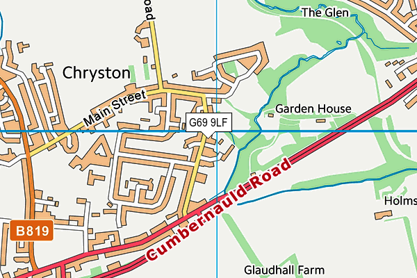 G69 9LF map - OS VectorMap District (Ordnance Survey)