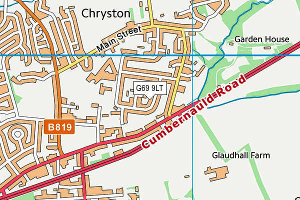 G69 9LT map - OS VectorMap District (Ordnance Survey)