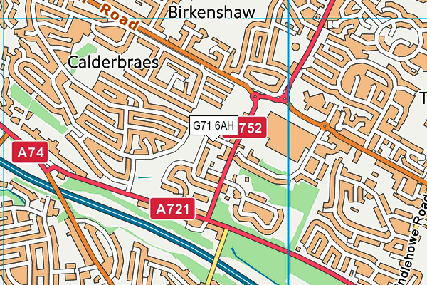 G71 6AH map - OS VectorMap District (Ordnance Survey)