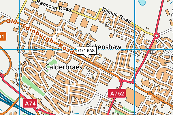 G71 6AS map - OS VectorMap District (Ordnance Survey)