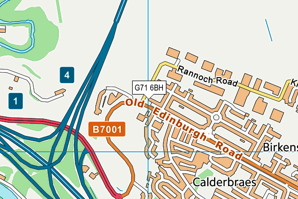 G71 6BH map - OS VectorMap District (Ordnance Survey)