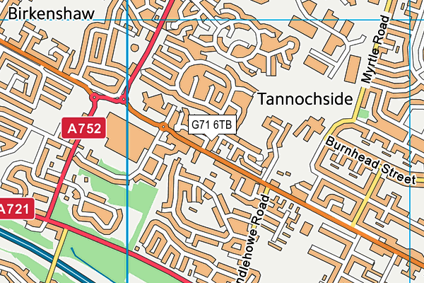 G71 6TB map - OS VectorMap District (Ordnance Survey)