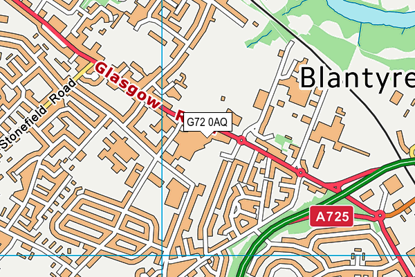 G72 0AQ map - OS VectorMap District (Ordnance Survey)