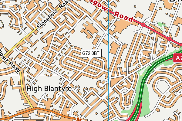 G72 0BT map - OS VectorMap District (Ordnance Survey)