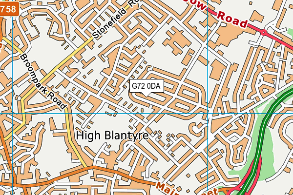 G72 0DA map - OS VectorMap District (Ordnance Survey)