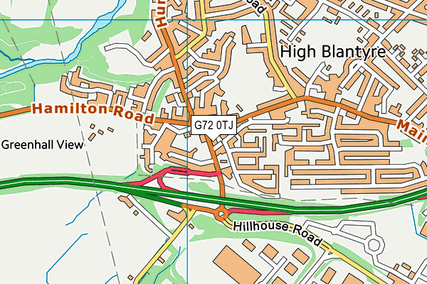 G72 0TJ map - OS VectorMap District (Ordnance Survey)