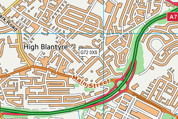 G72 0XS map - OS VectorMap District (Ordnance Survey)