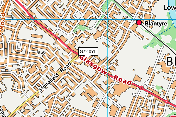 G72 0YL map - OS VectorMap District (Ordnance Survey)
