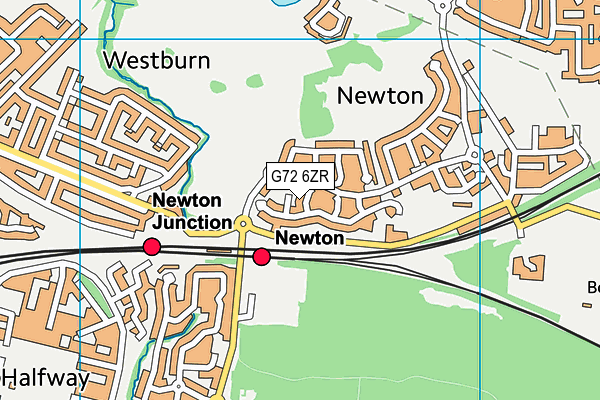G72 6ZR map - OS VectorMap District (Ordnance Survey)