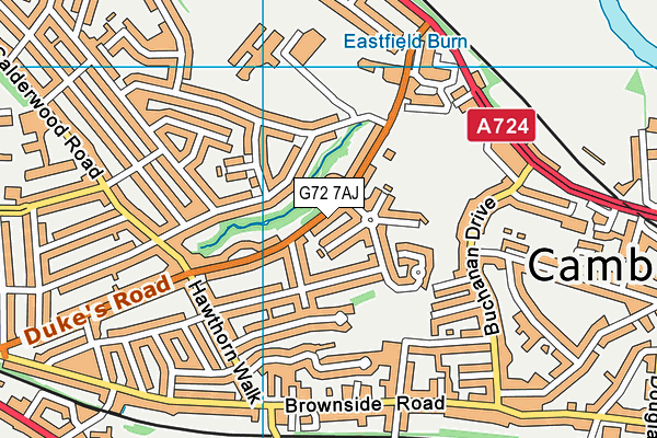 G72 7AJ map - OS VectorMap District (Ordnance Survey)