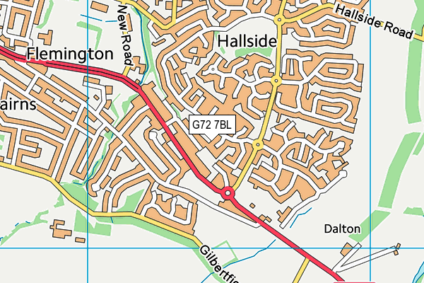 G72 7BL map - OS VectorMap District (Ordnance Survey)