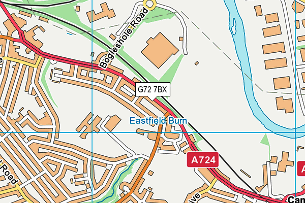 G72 7BX map - OS VectorMap District (Ordnance Survey)