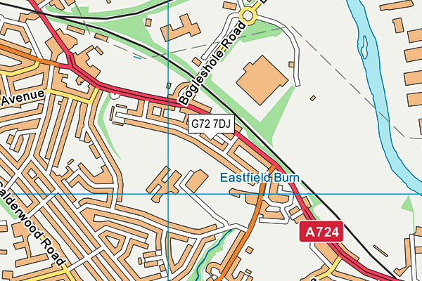 G72 7DJ map - OS VectorMap District (Ordnance Survey)