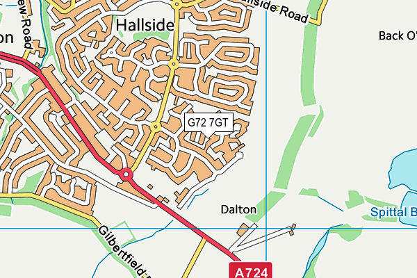 G72 7GT map - OS VectorMap District (Ordnance Survey)