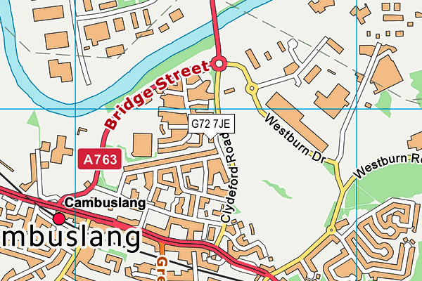 G72 7JE map - OS VectorMap District (Ordnance Survey)