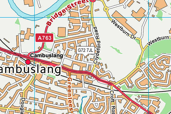 G72 7JL map - OS VectorMap District (Ordnance Survey)