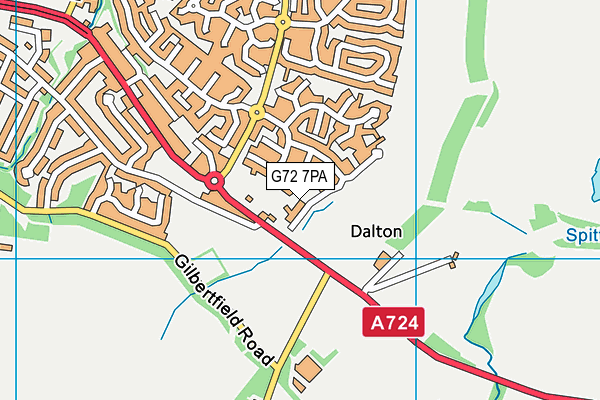 G72 7PA map - OS VectorMap District (Ordnance Survey)