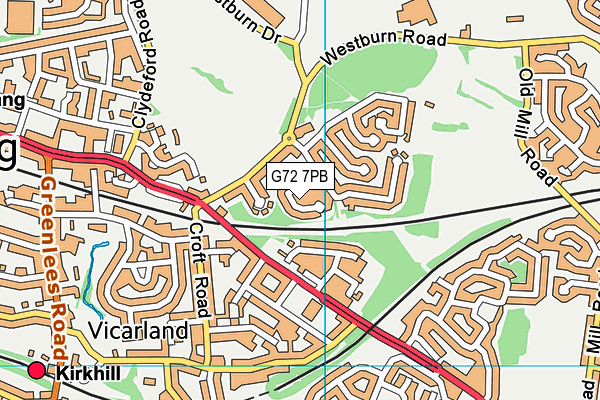 G72 7PB map - OS VectorMap District (Ordnance Survey) G72 7PB map - OS VectorMap District (Ordnance Survey)