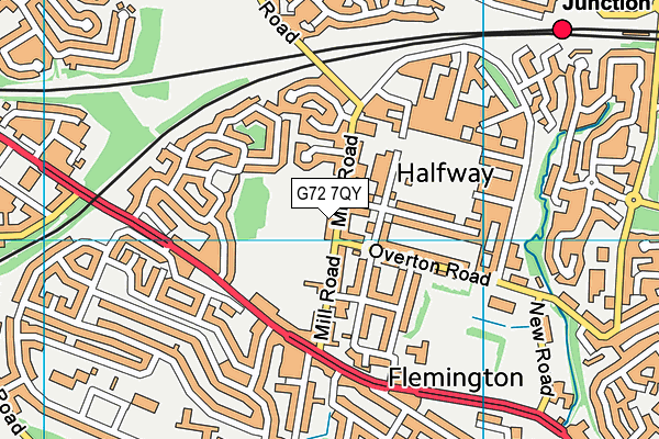 G72 7QY map - OS VectorMap District (Ordnance Survey)
