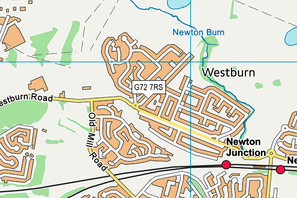 G72 7RS map - OS VectorMap District (Ordnance Survey)