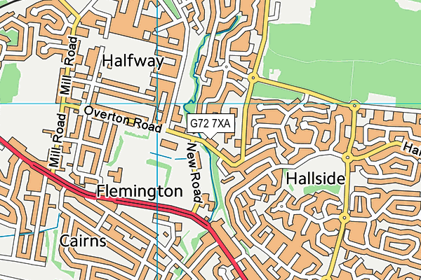 G72 7XA map - OS VectorMap District (Ordnance Survey)