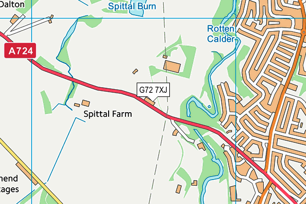 G72 7XJ map - OS VectorMap District (Ordnance Survey)