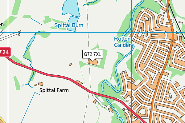 G72 7XL map - OS VectorMap District (Ordnance Survey)
