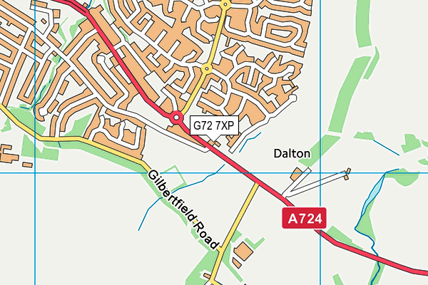 G72 7XP map - OS VectorMap District (Ordnance Survey)