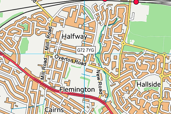 G72 7YG map - OS VectorMap District (Ordnance Survey)