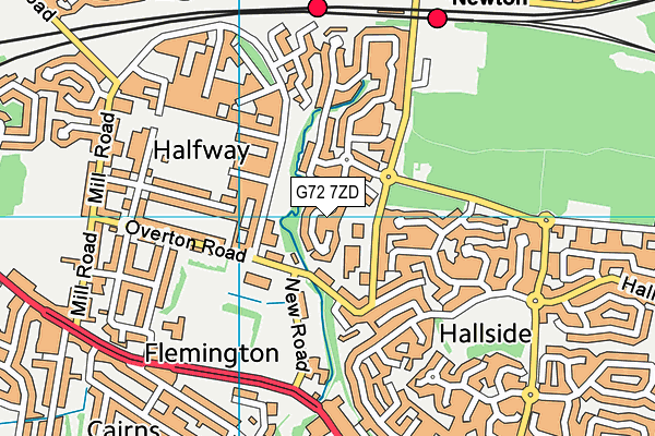 G72 7ZD map - OS VectorMap District (Ordnance Survey)