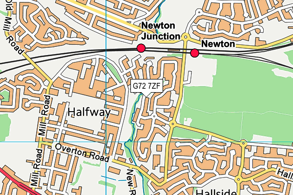 G72 7ZF map - OS VectorMap District (Ordnance Survey)