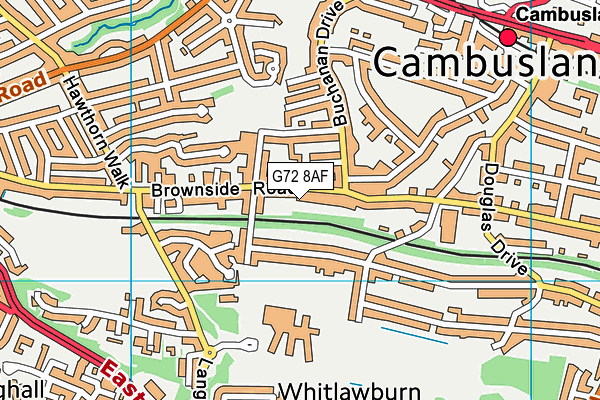 G72 8AF map - OS VectorMap District (Ordnance Survey)