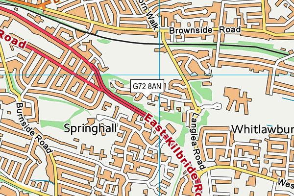 G72 8AN map - OS VectorMap District (Ordnance Survey)