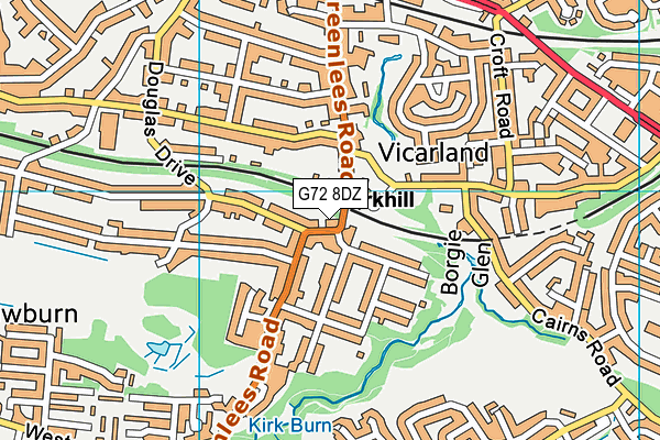 G72 8DZ map - OS VectorMap District (Ordnance Survey)