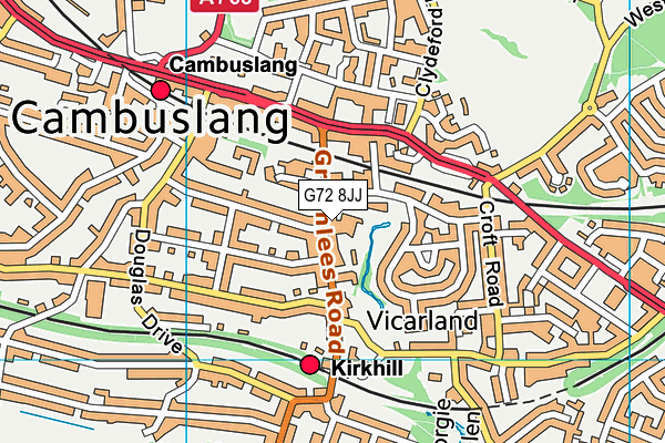 G72 8JJ map - OS VectorMap District (Ordnance Survey) G72 8JJ map - OS VectorMap District (Ordnance Survey)