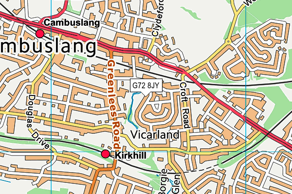 G72 8JY map - OS VectorMap District (Ordnance Survey)