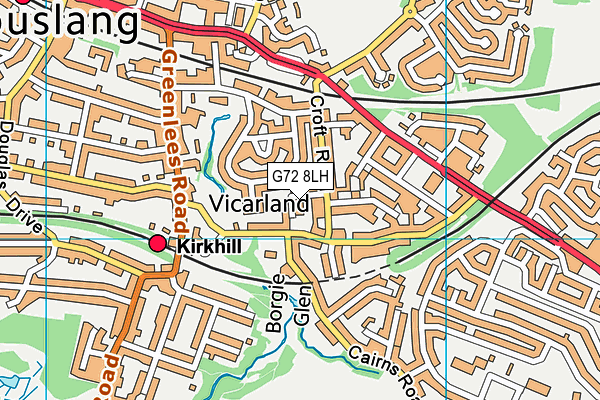 G72 8LH map - OS VectorMap District (Ordnance Survey)
