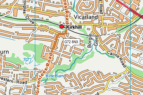 G72 8NX map - OS VectorMap District (Ordnance Survey)
