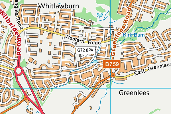 G72 8PA map - OS VectorMap District (Ordnance Survey)