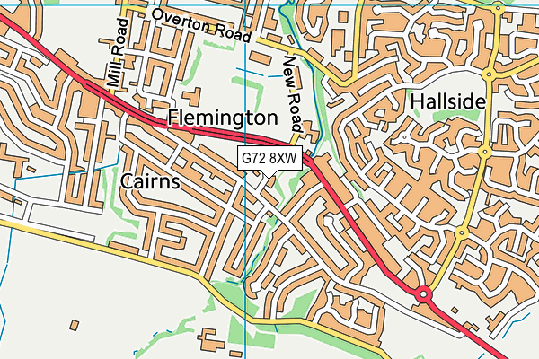 G72 8XW map - OS VectorMap District (Ordnance Survey)
