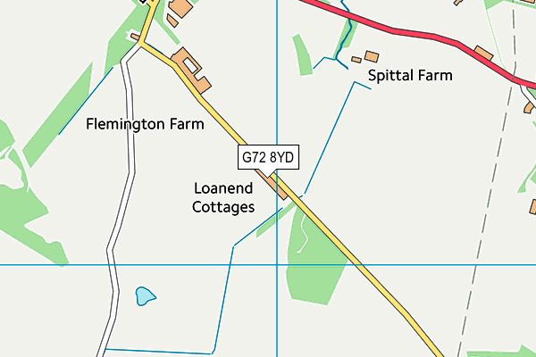 G72 8YD map - OS VectorMap District (Ordnance Survey)