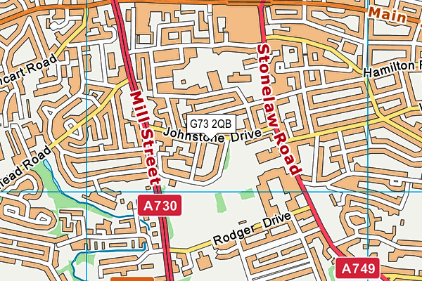 G73 2QB map - OS VectorMap District (Ordnance Survey)
