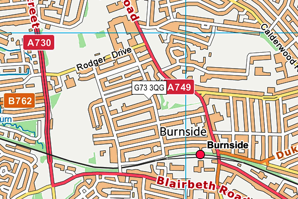 G73 3QG map - OS VectorMap District (Ordnance Survey)