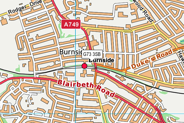G73 3SB map - OS VectorMap District (Ordnance Survey)