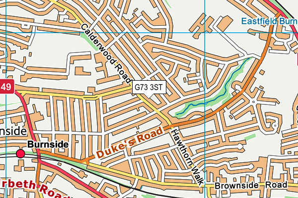 G73 3ST map - OS VectorMap District (Ordnance Survey)