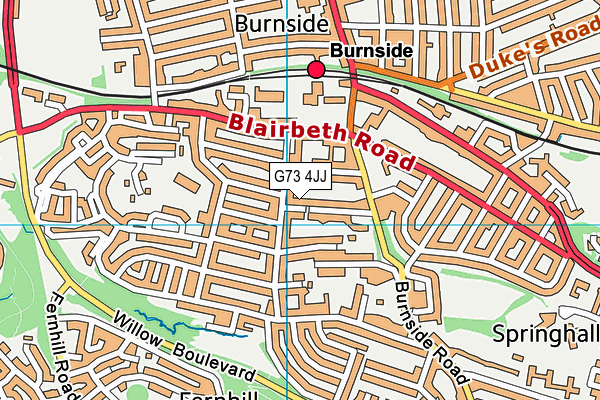 G73 4JJ map - OS VectorMap District (Ordnance Survey) G73 4JJ map - OS VectorMap District (Ordnance Survey)